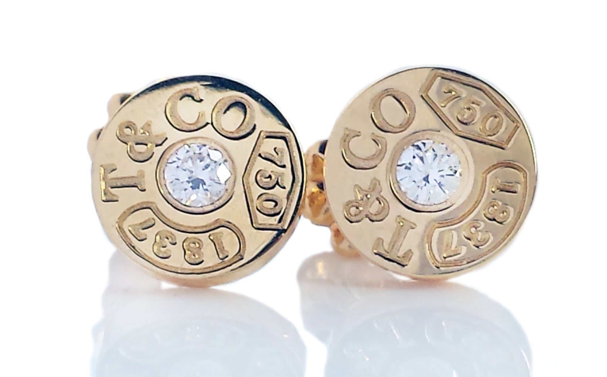 Tiffany & Co. 1837 Diamond Stud Circle Earrings