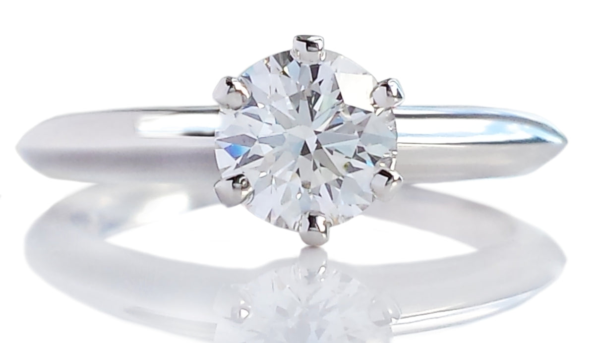 Tiffany & Co. 0.77ct E/VS1 Triple XXX Round Brilliant Cut Diamond Engagement Ring