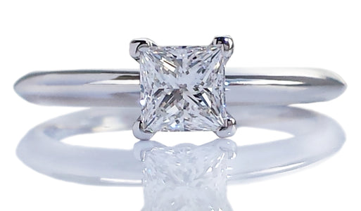 Tiffany & Co 0.45ct E/VS1 Princess Cut Diamond Engagement Ring