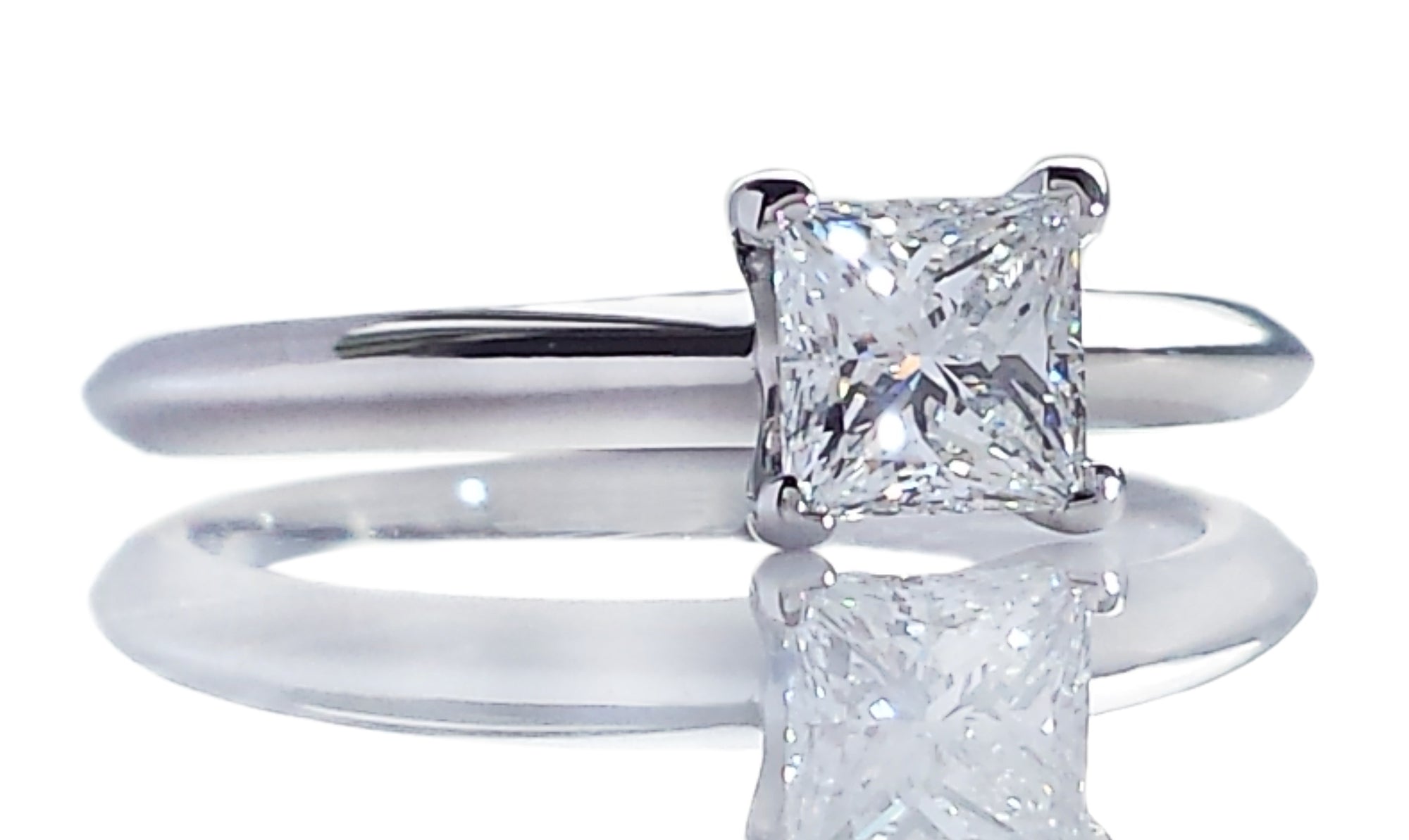 Tiffany & Co. 0.45ct E/VS1 Princess Cut Diamond Engagement Ring