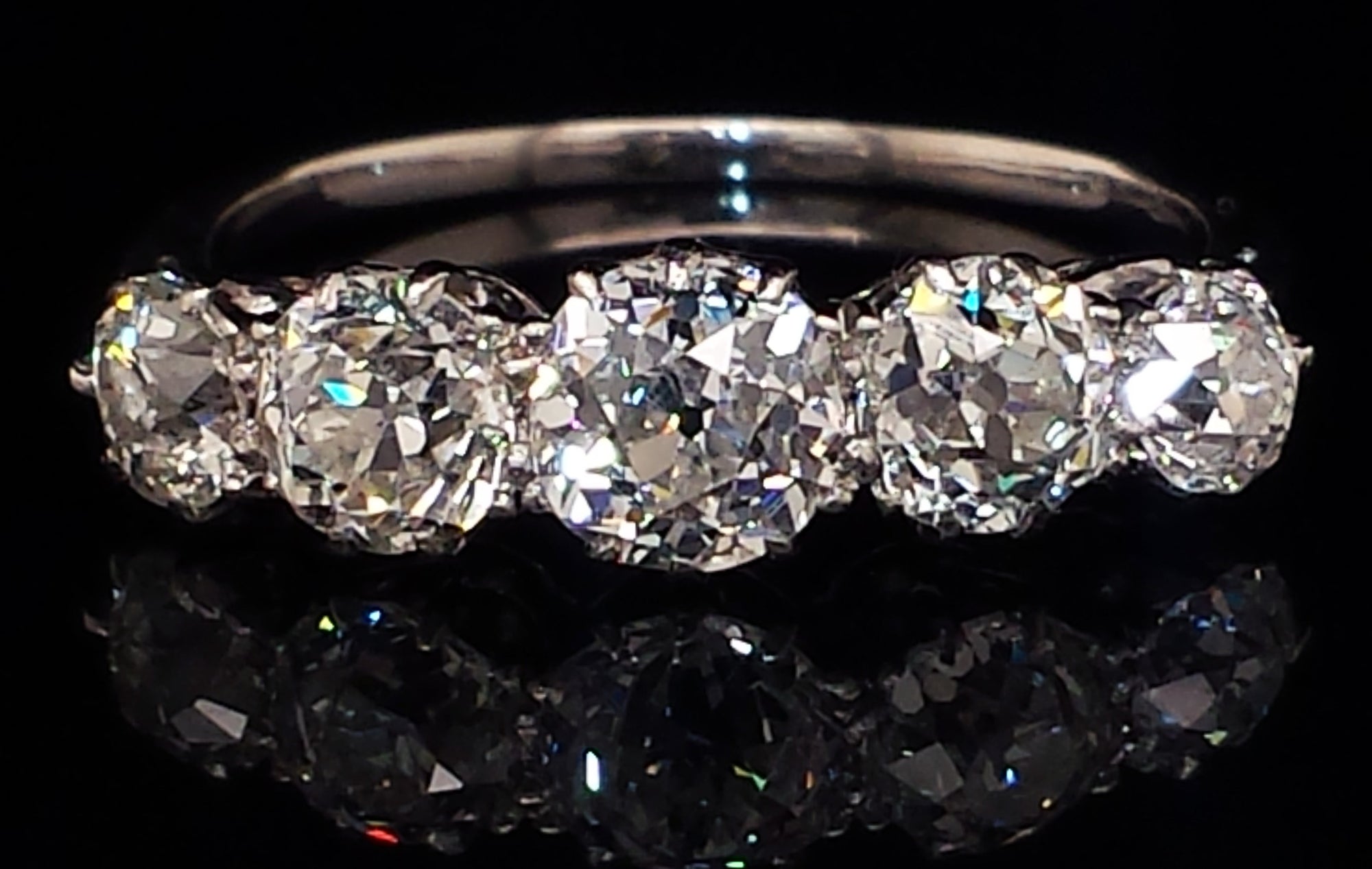 Antique Edwardian 5-Stone Old European Cut Diamond Engagement Ring