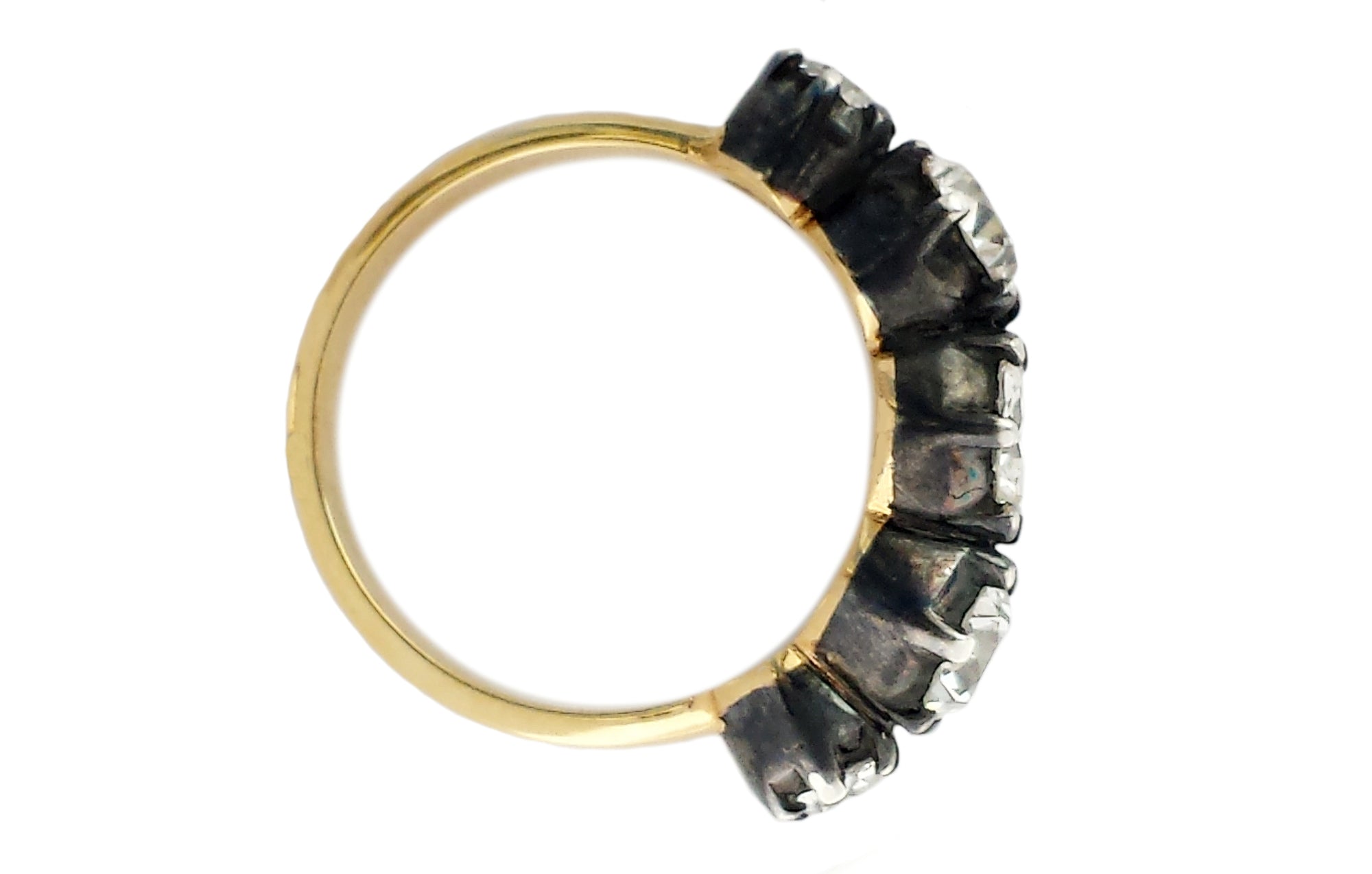 Reimagined Georgian Old European Cut 2.29ct Diamond 5 Stone Engagement Ring