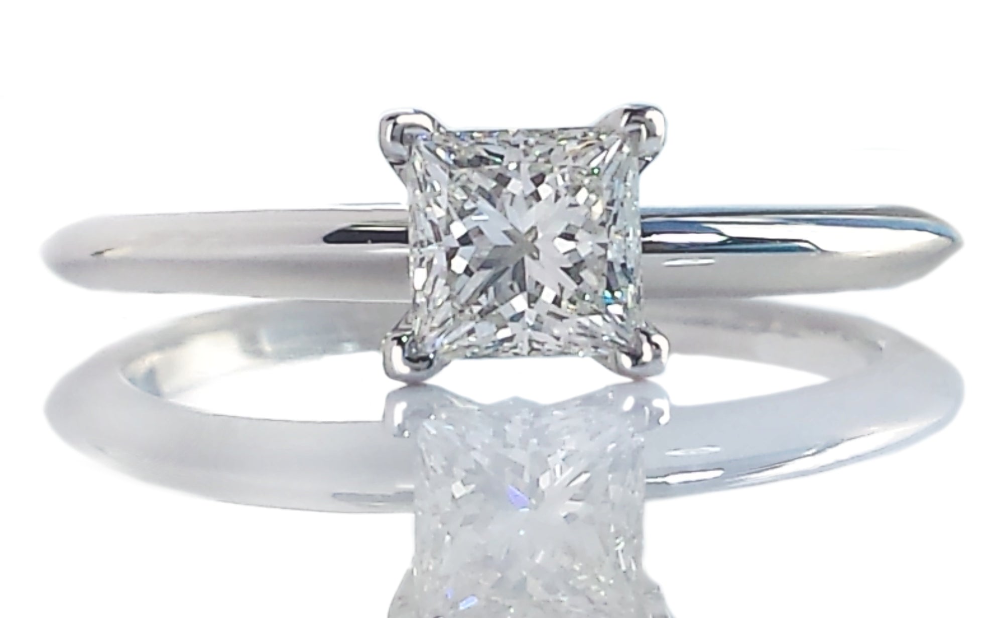 Tiffany & Co 0.59ct F/VS1 Princess Cut Diamond Engagement Ring