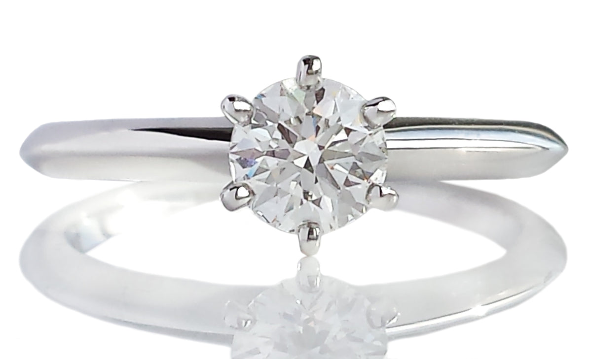 Tiffany & Co 0.60ct G/VS1 Triple XXX Round Brilliant Diamond Engagement Ring