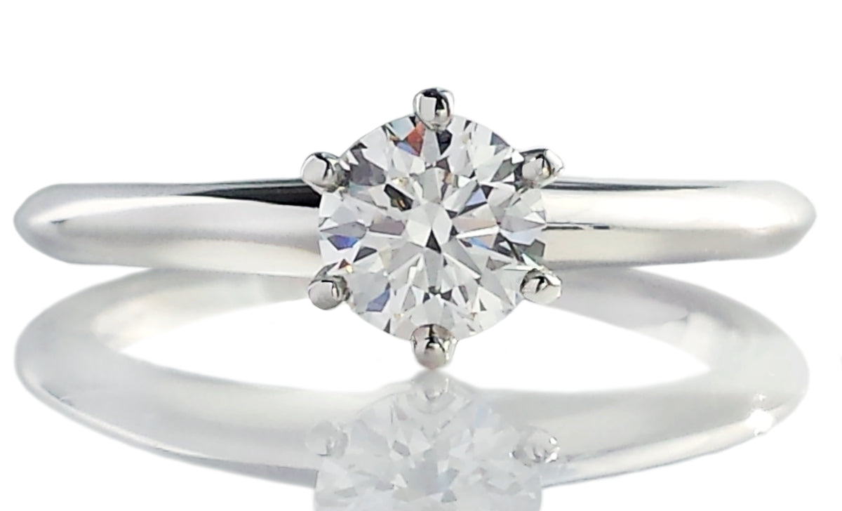 Tiffany & Co 0.48ct E/VS1 Triple XXX Round Brilliant Cut Diamond Engagement Ring