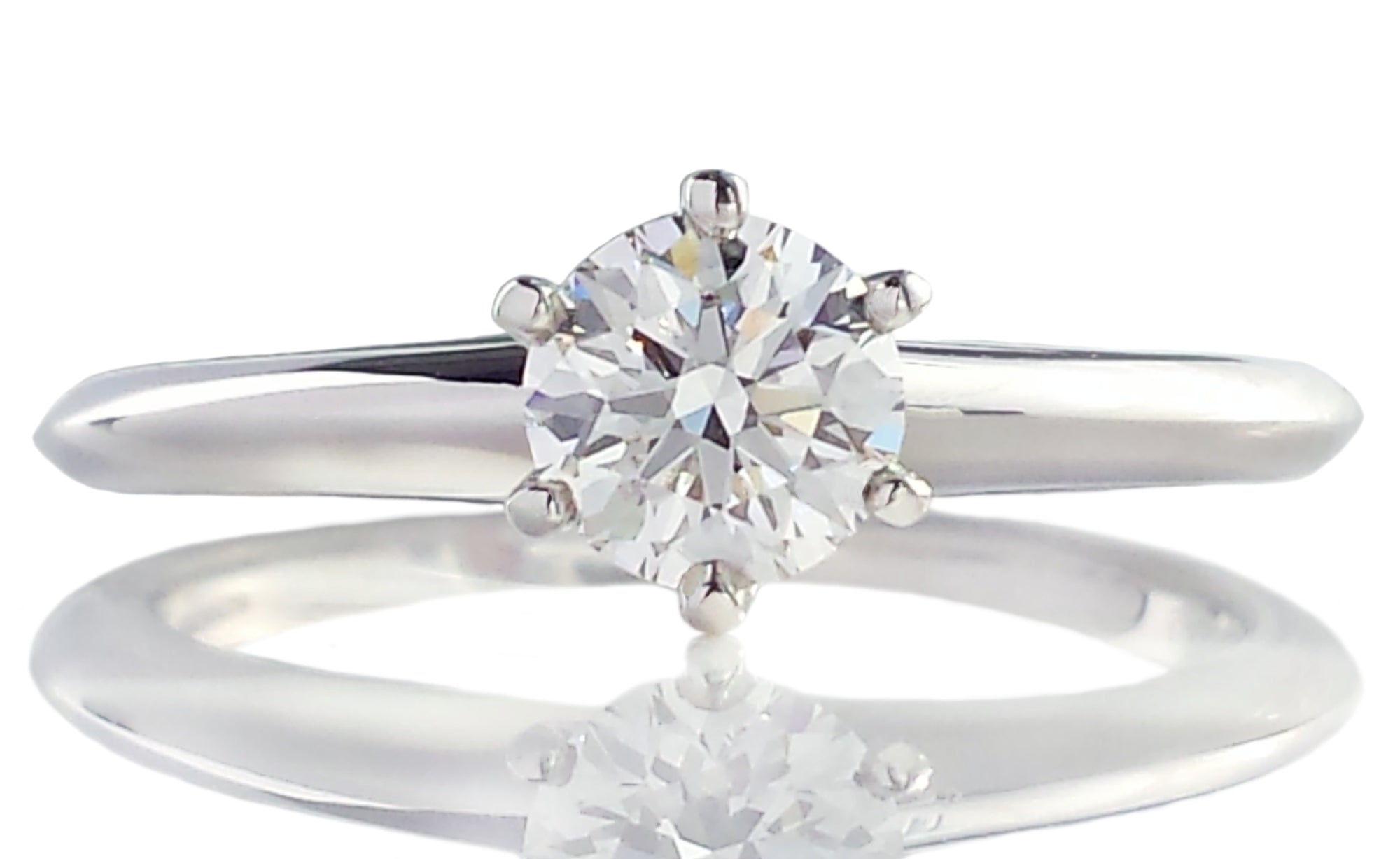 Tiffany & Co. 0.48ct E/VS1 Triple XXX Round Brilliant Cut Diamond Engagement Ring