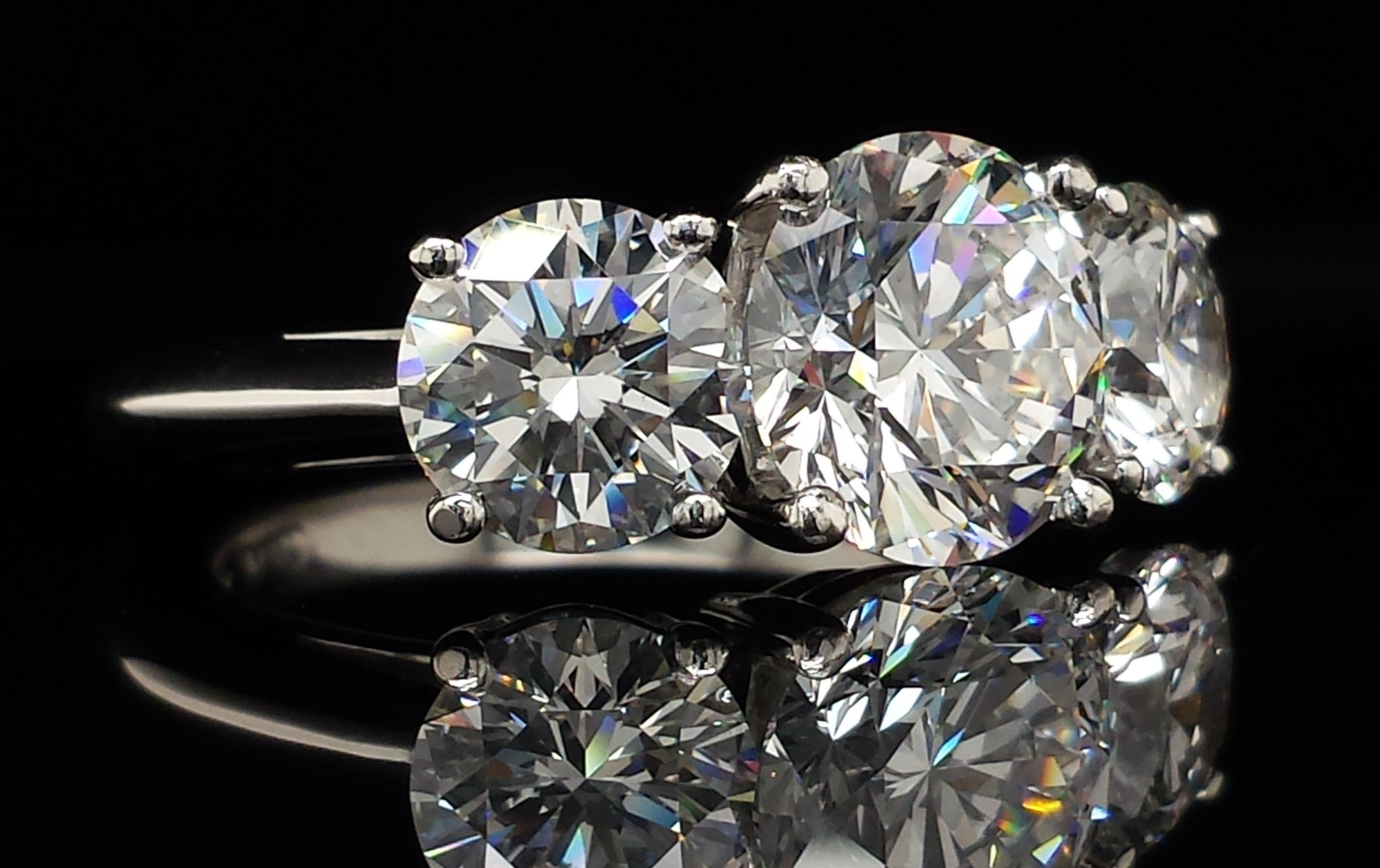 Tiffany & Co. 5.17tcw F/VS1/VS2 Three Stone Diamond Engagement Ring