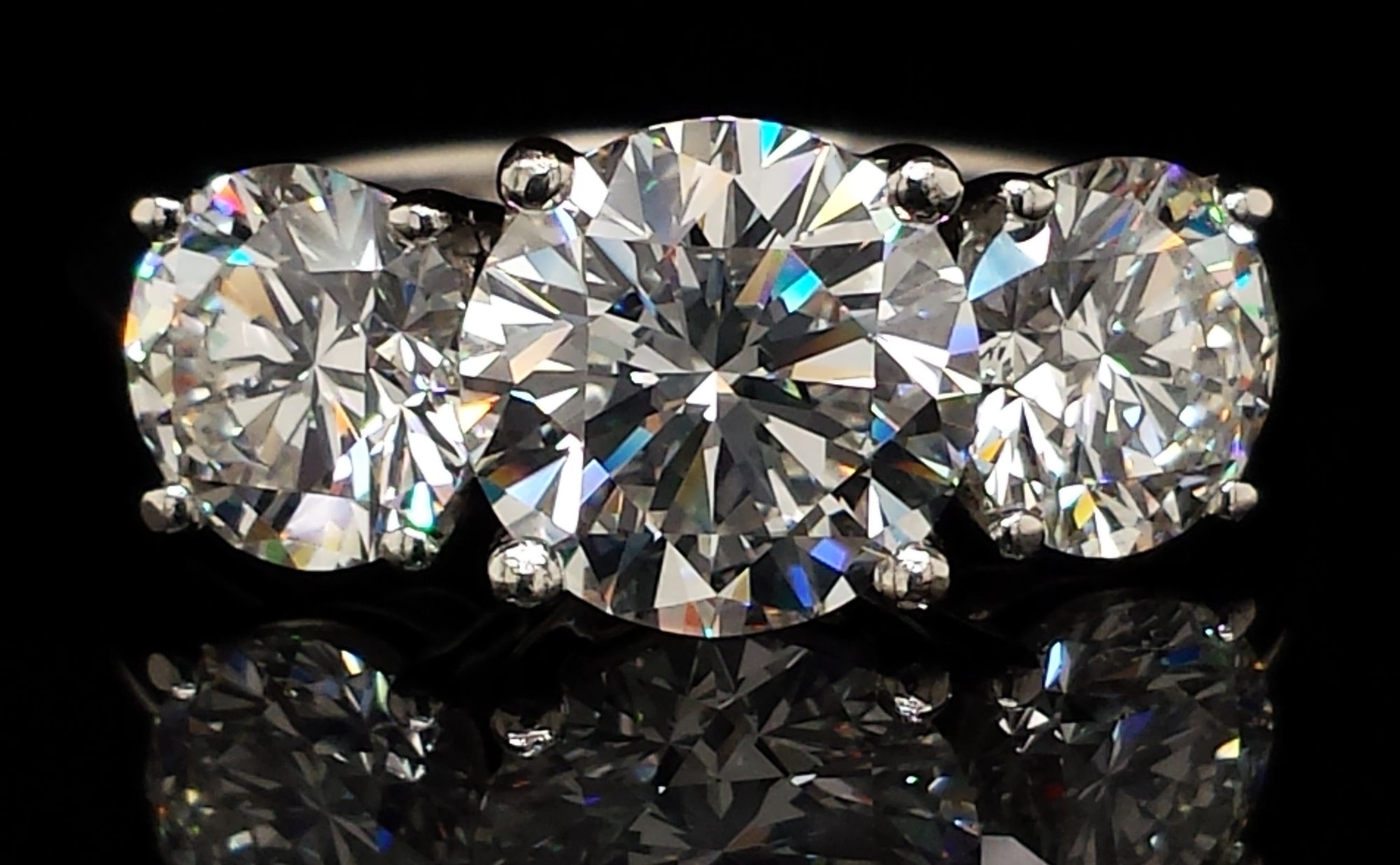 Tiffany & Co. 5.17tcw F/VS1/VS2 Three Stone Diamond Engagement Ring