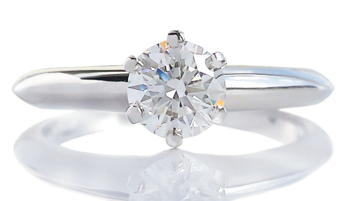 Tiffany & Co. 0.63ct H/SI1 Triple XXX Round Brilliant Diamond Engagement Ring