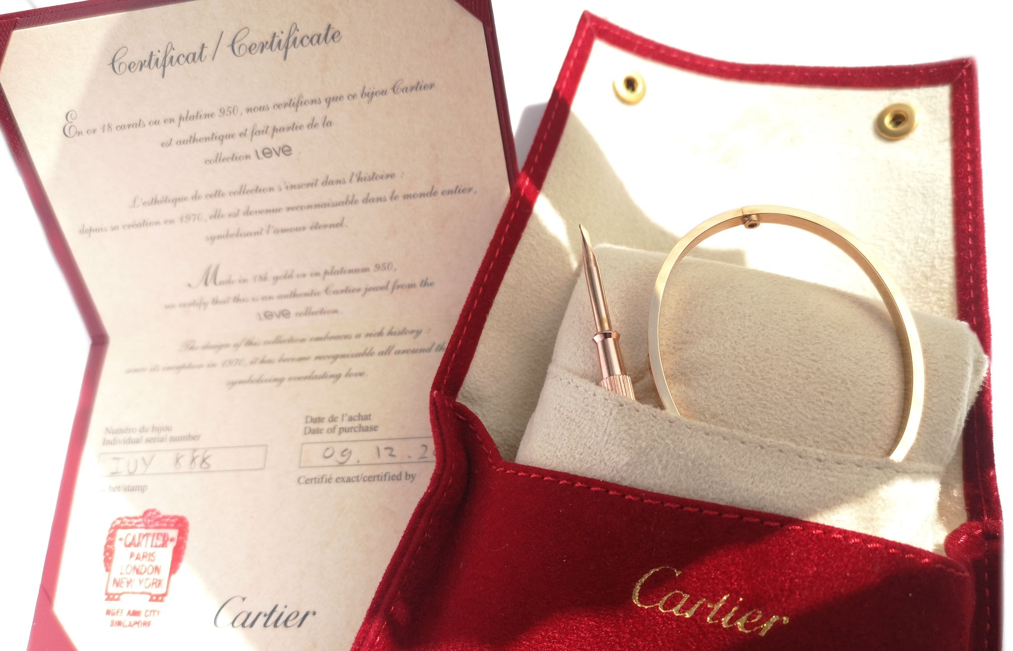 Cartier Rose Gold Love Bracelet, Small Model