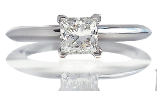 Tiffany & Co 0.43ct F/VVS2 Princess Cut Diamond Engagement Ring