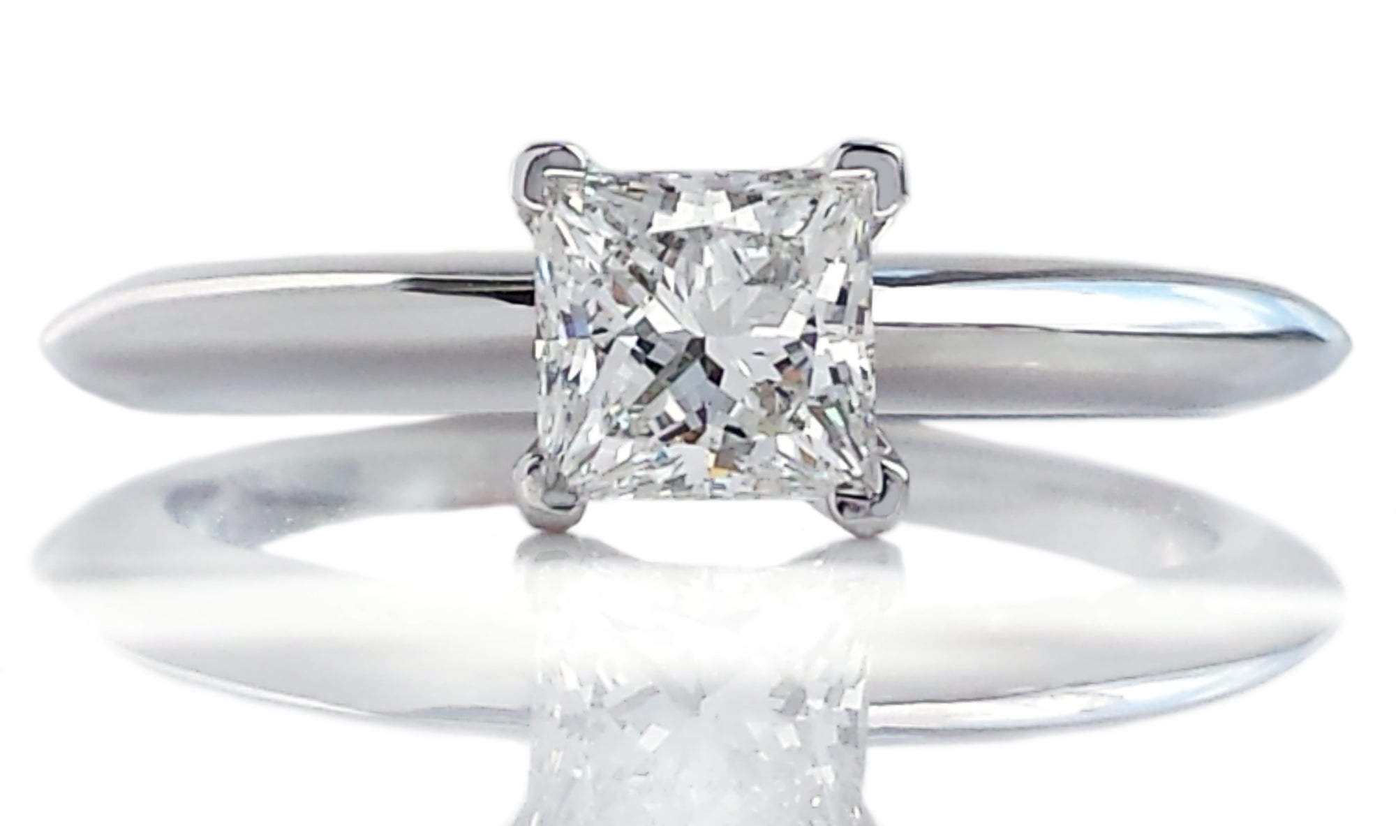 Tiffany & Co. 0.43ct F/VVS2 Princess Cut Diamond Engagement Ring