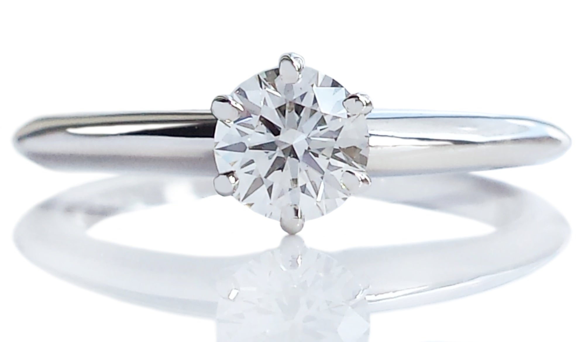 Tiffany & Co. 0.44ct H/SI1 Triple XXX Round Brilliant Diamond Engagement Ring