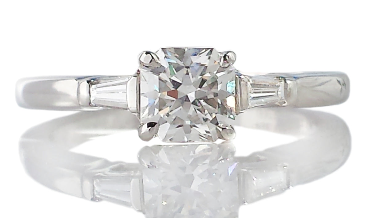 Tiffany & Co 0.72 E/VVS2 Lucida Tapered Baguette Diamond Engagement Ring