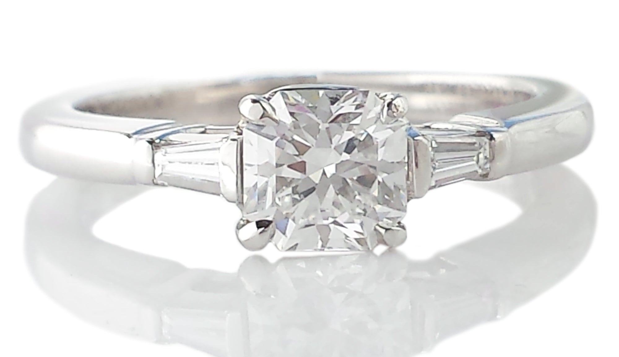 Tiffany & Co. 0.72 E/VVS2 Lucida Tapered Baguette Diamond Engagement Ring