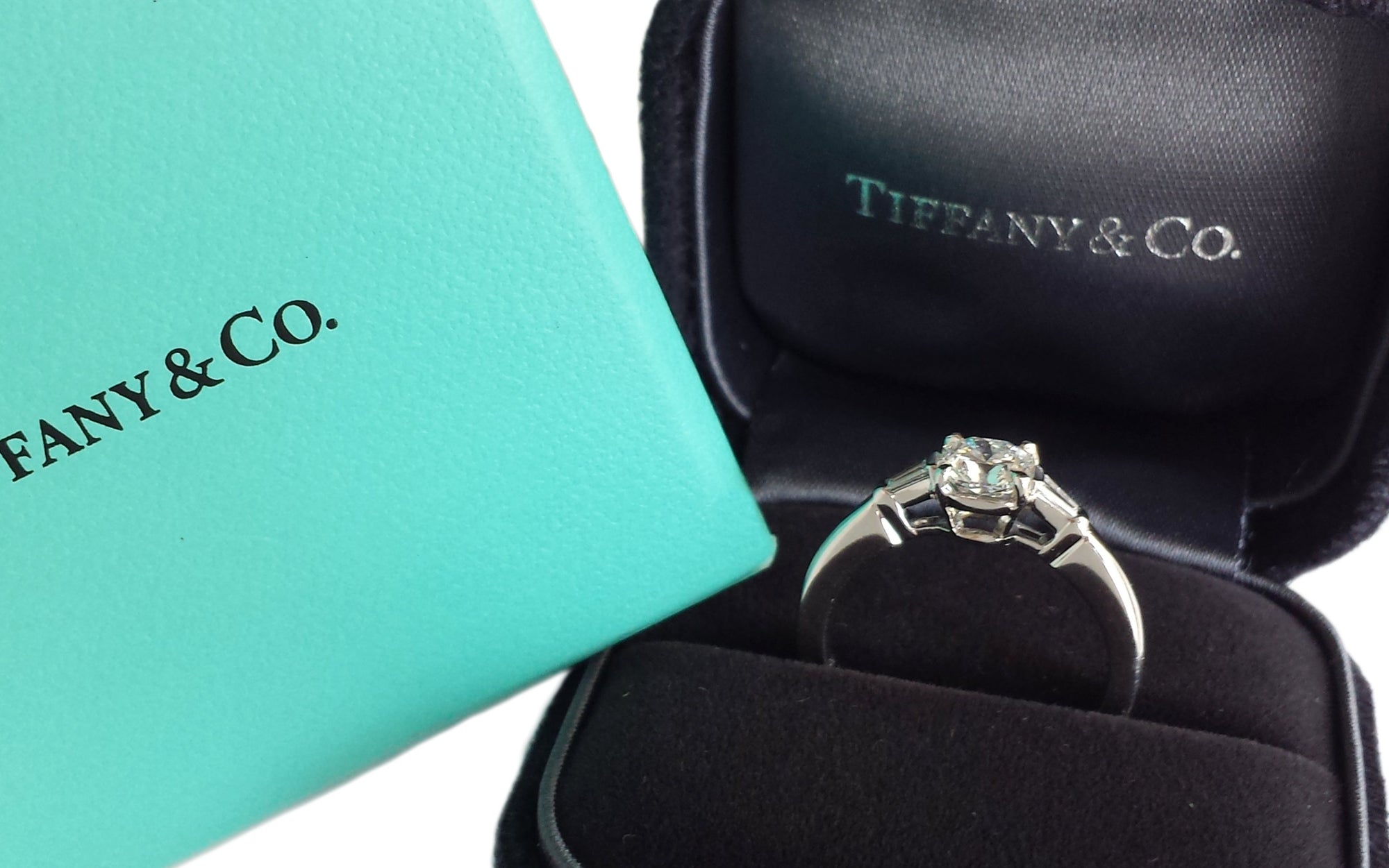 Tiffany & Co. 0.72 E/VVS2 Lucida Tapered Baguette Diamond Engagement Ring