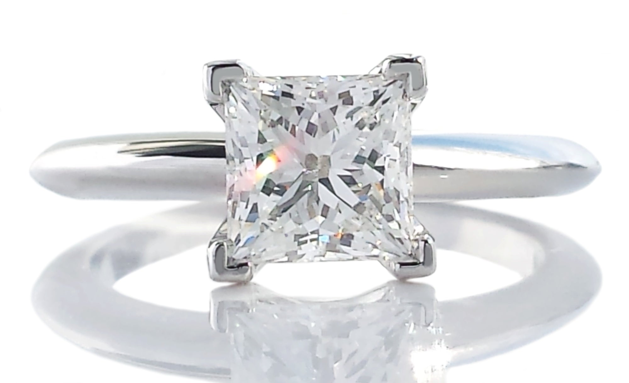 Tiffany & Co 1.04ct F/VS1 Princess Cut Diamond Engagement Ring