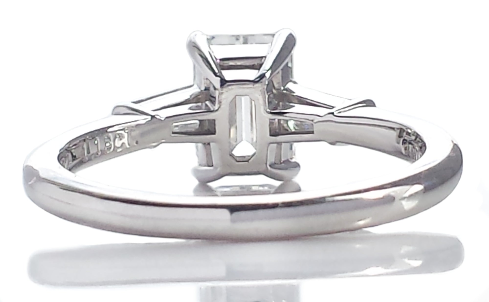 Tiffany & Co. 1.46tcw F/VS1 Emerald Cut Diamond Engagement Ring with Tapered Baguettes