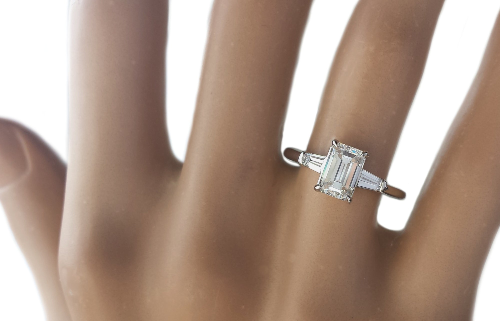 Tiffany & Co. 1.46tcw F/VS1 Emerald Cut Diamond Engagement Ring with Tapered Baguettes