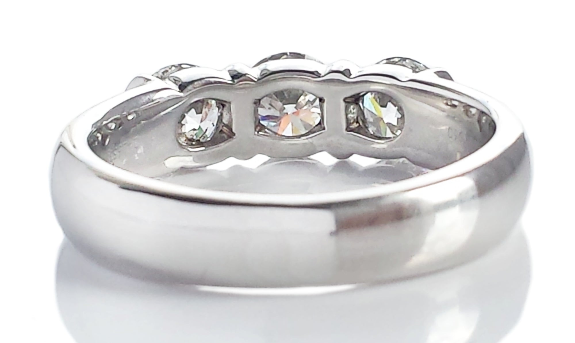 Tiffany & Co. 1.58tcw E/VS1/VS2 Three Stone Round Brilliant Diamond Engagement Ring