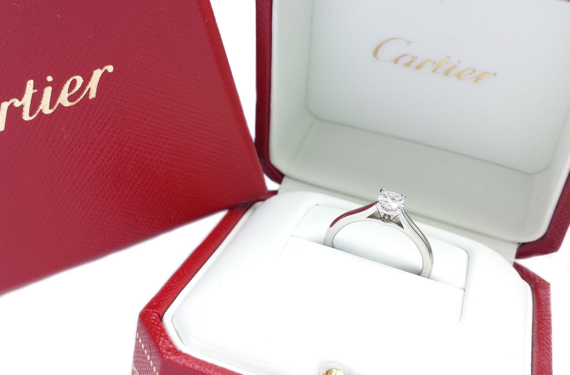 Cartier 0.31ct D/VVS1 Triple XXX 1895 Round Brilliant Cut Diamond Engagement Ring