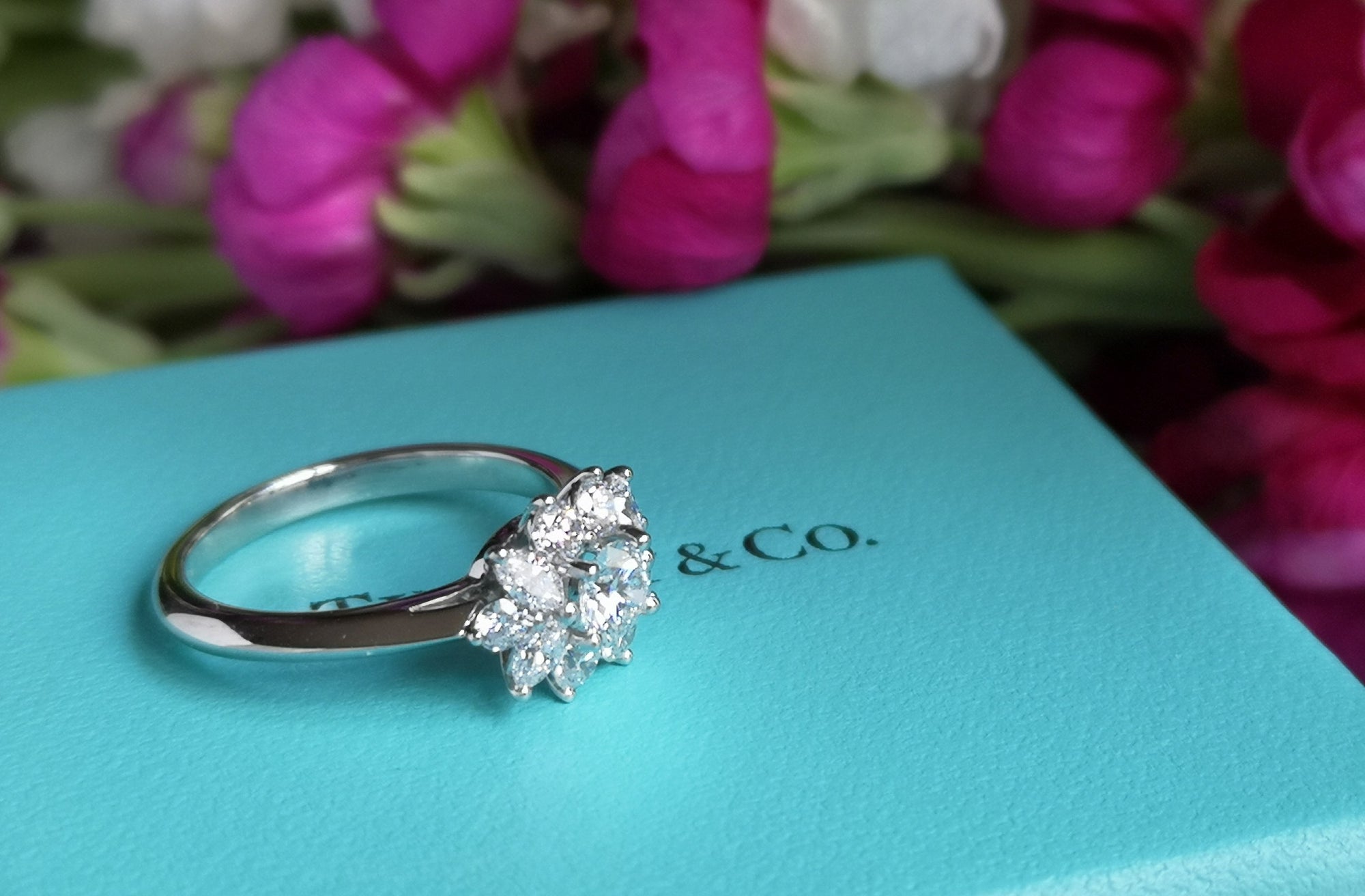 Tiffany & Co. 0.90tcw Diamond Flower Cluster Engagement Ring