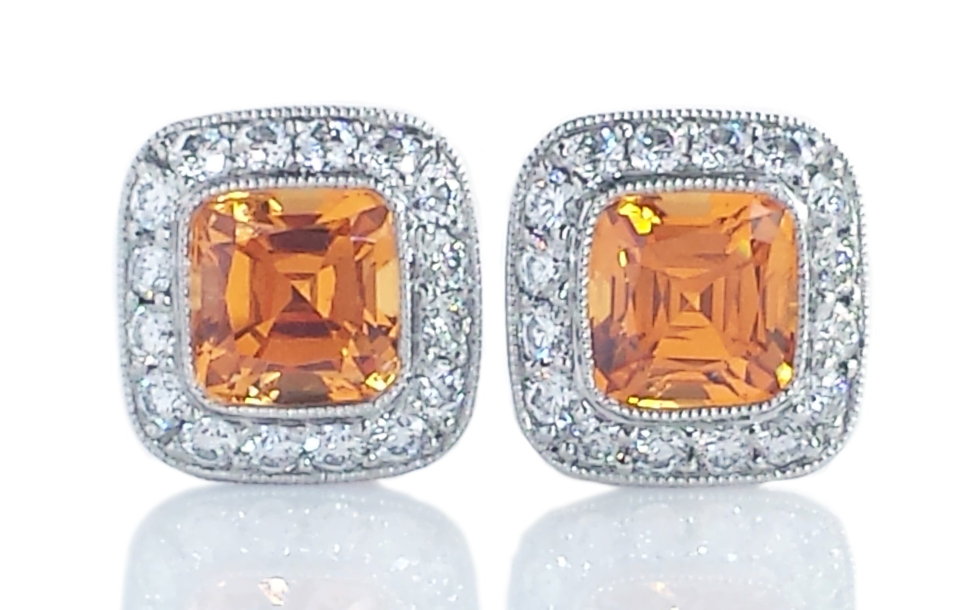 Tiffany & Co. Legacy 3.41tcw Spessartite & Diamond Earrings