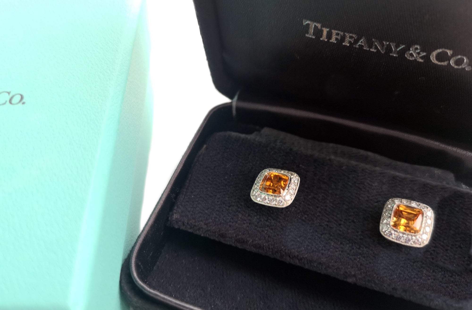 Tiffany & Co. Legacy 3.41tcw Spessartite & Diamond Earrings