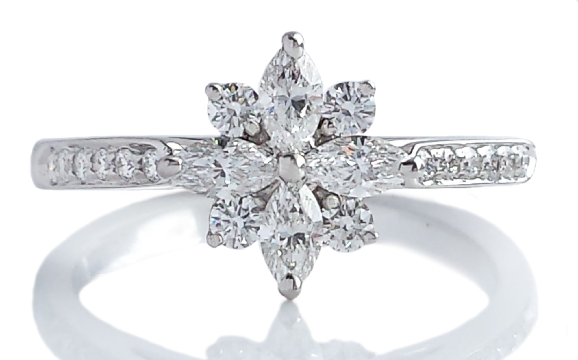 Tiffany & Co. 0.38ct G/VS Victoria Diamond Cluster Engagement Ring