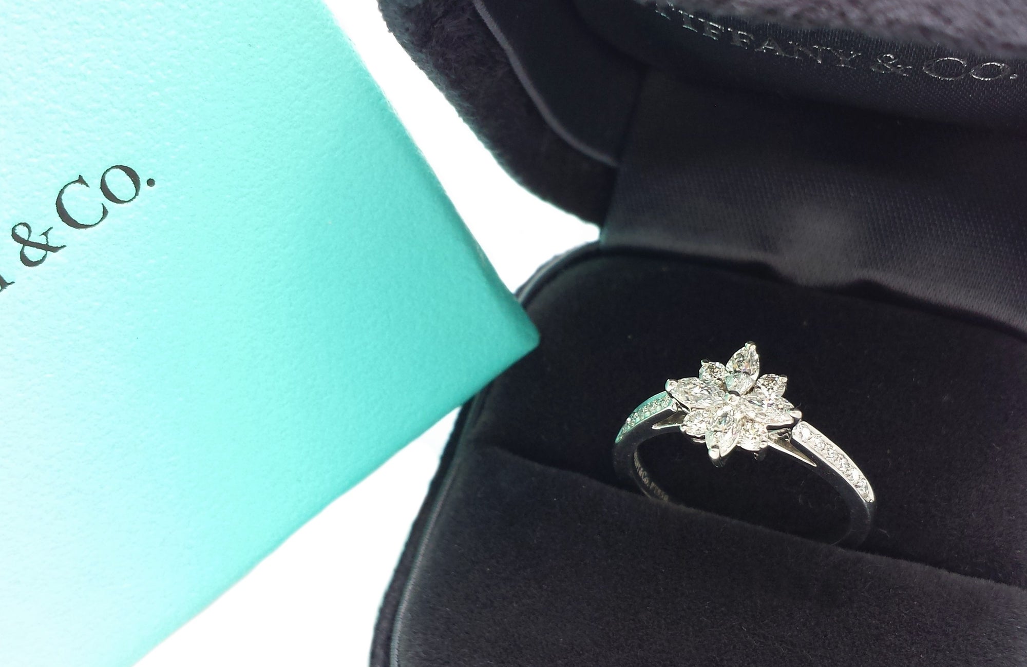 Tiffany & Co. 0.38ct G/VS Victoria Diamond Cluster Engagement Ring