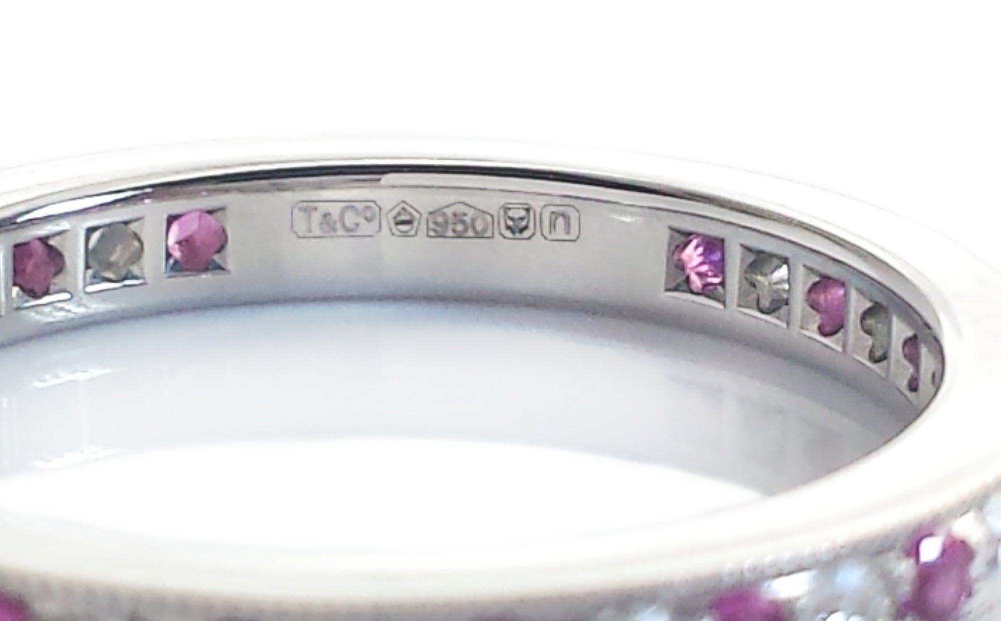 Tiffany & Co. Pink Sapphire & Diamond Legacy Wedding Band / Ring