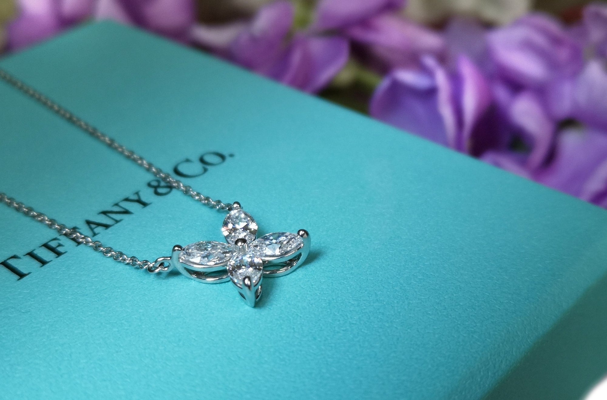 Tiffany & Co. 1.00ct Marquise Diamond Victoria Pendant