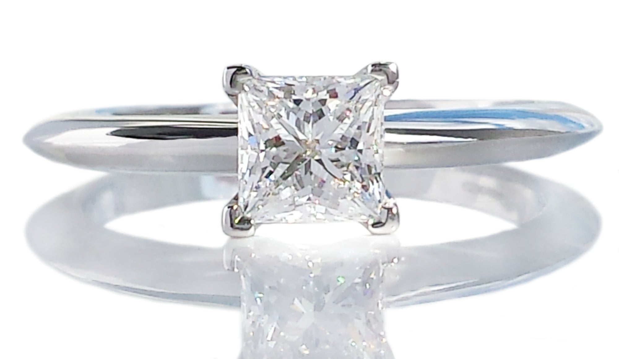 Tiffany & Co. 0.59ct D/VS1 Triple XXX Princess Cut Diamond Engagement Ring