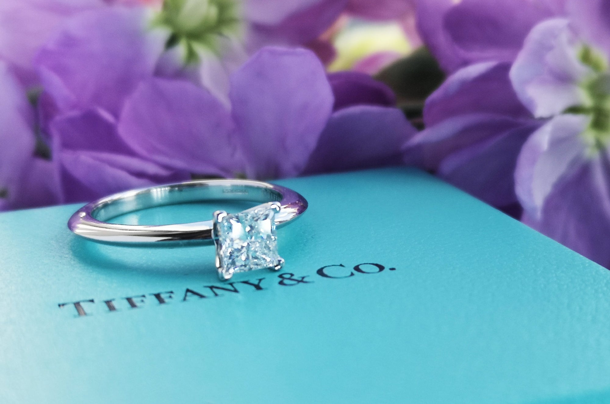 Tiffany & Co. 0.59ct D/VS1 Triple XXX Princess Cut Diamond Engagement Ring