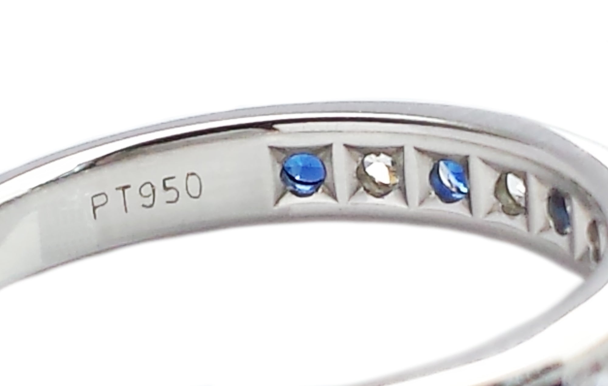 Tiffany & Co. 3mm Sapphire & Diamond Wedding Band Ring