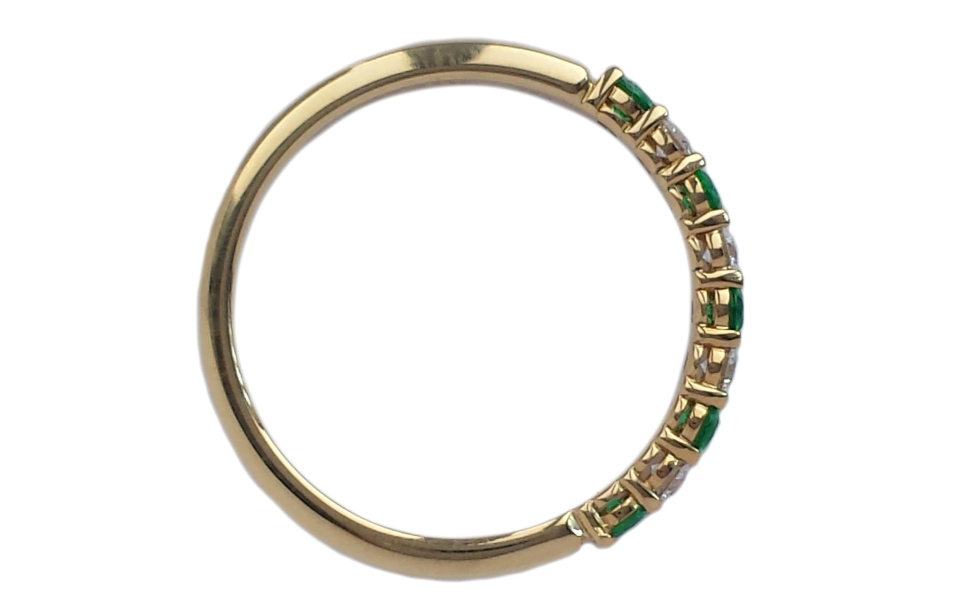 Tiffany & Co. Diamond & Emerald Forever Wedding Band Ring in 18k Gold