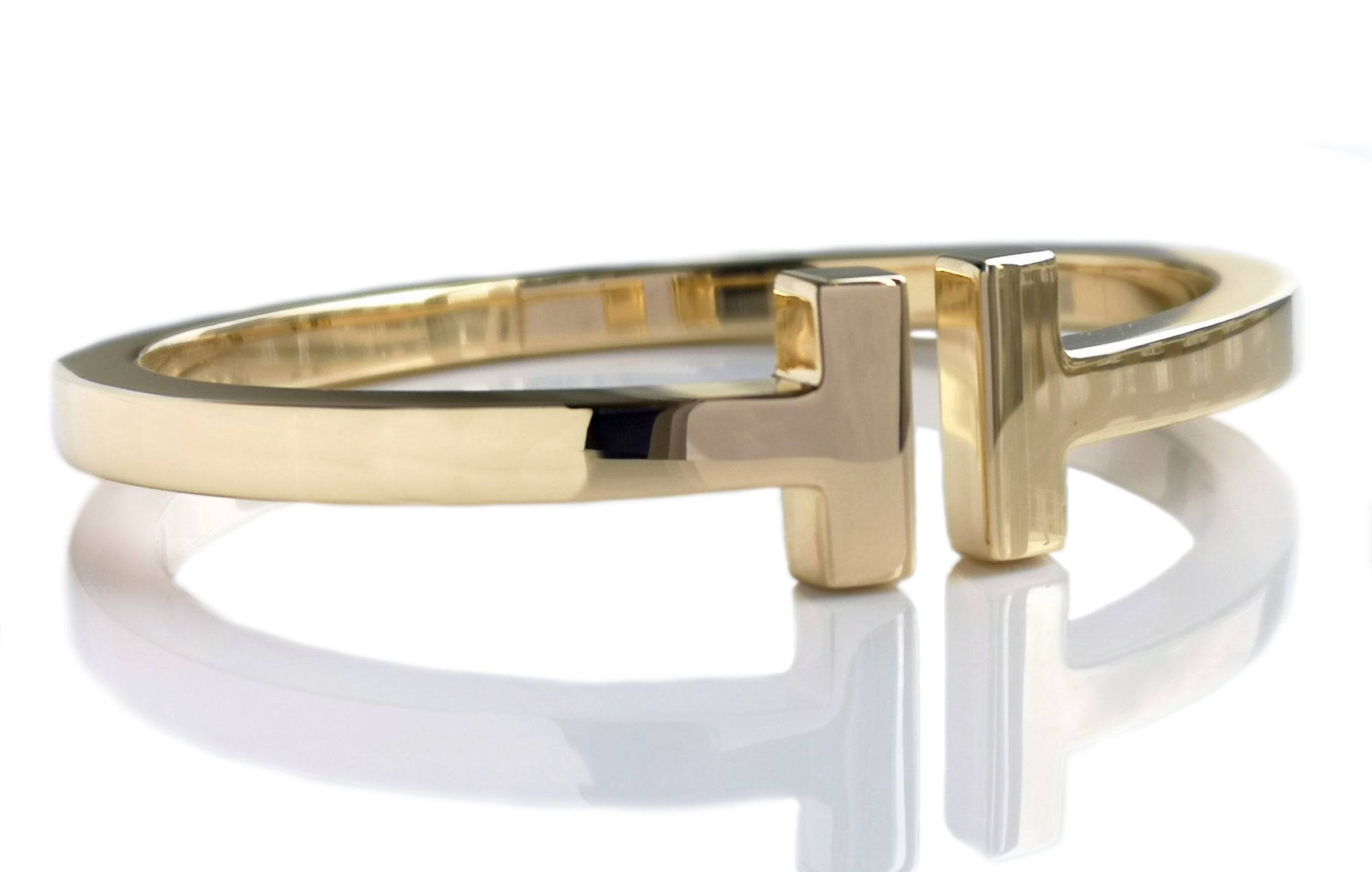 Tiffany & Co. Gold Square Hinged T Bracelet