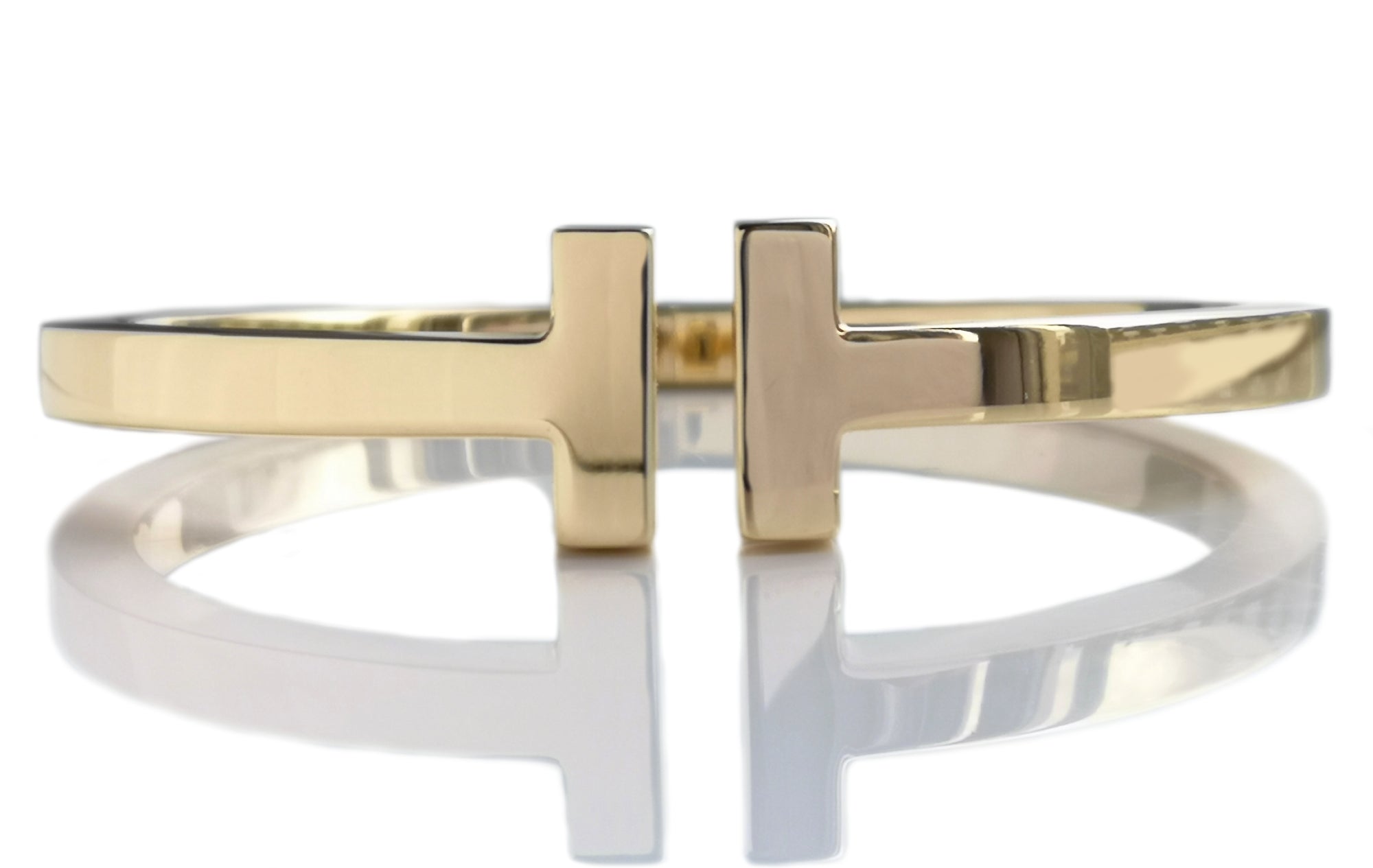 Tiffany & Co. Gold Square Hinged T Bracelet