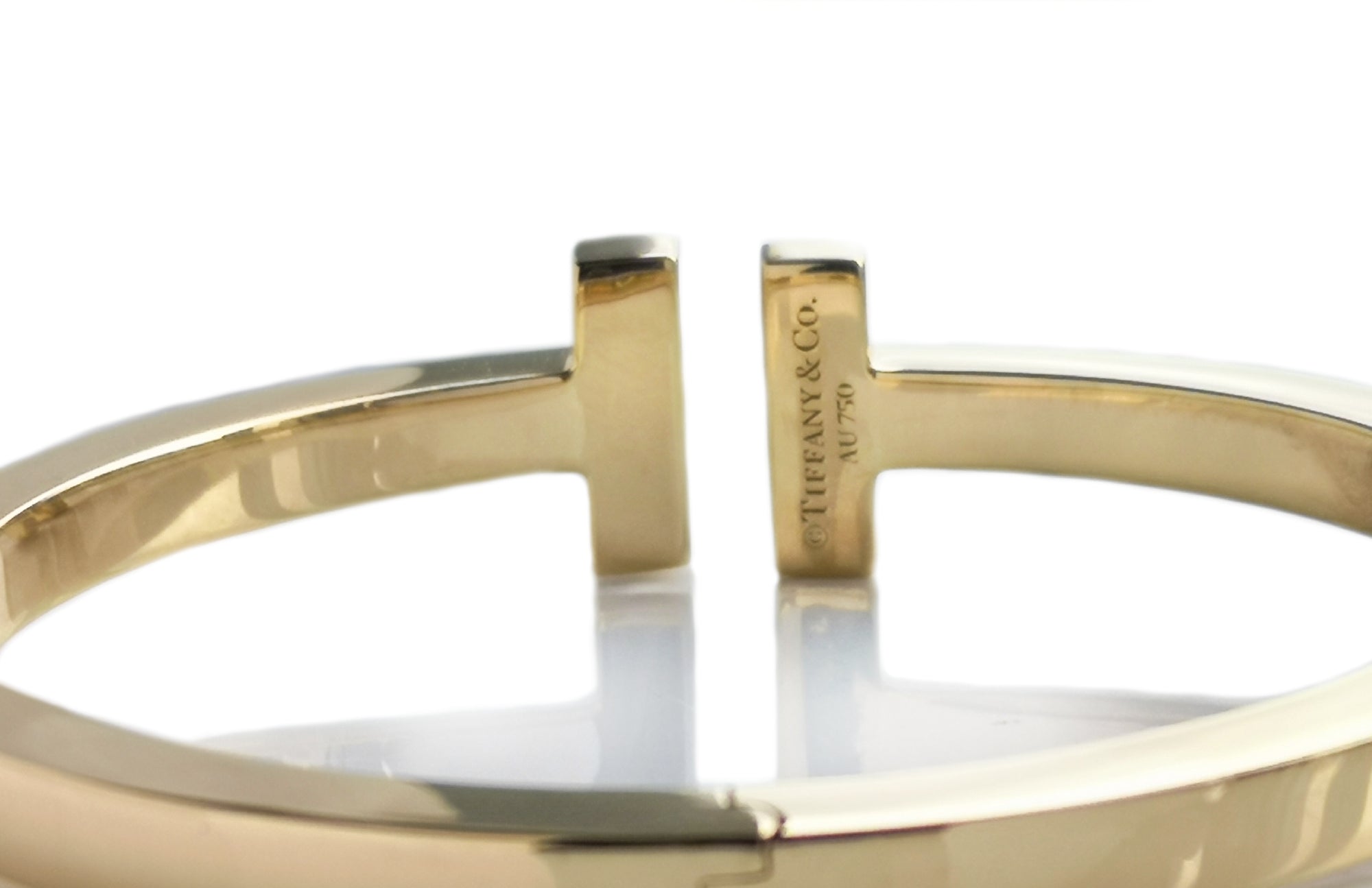 Tiffany & Co. Gold Square Hinged T Bracelet