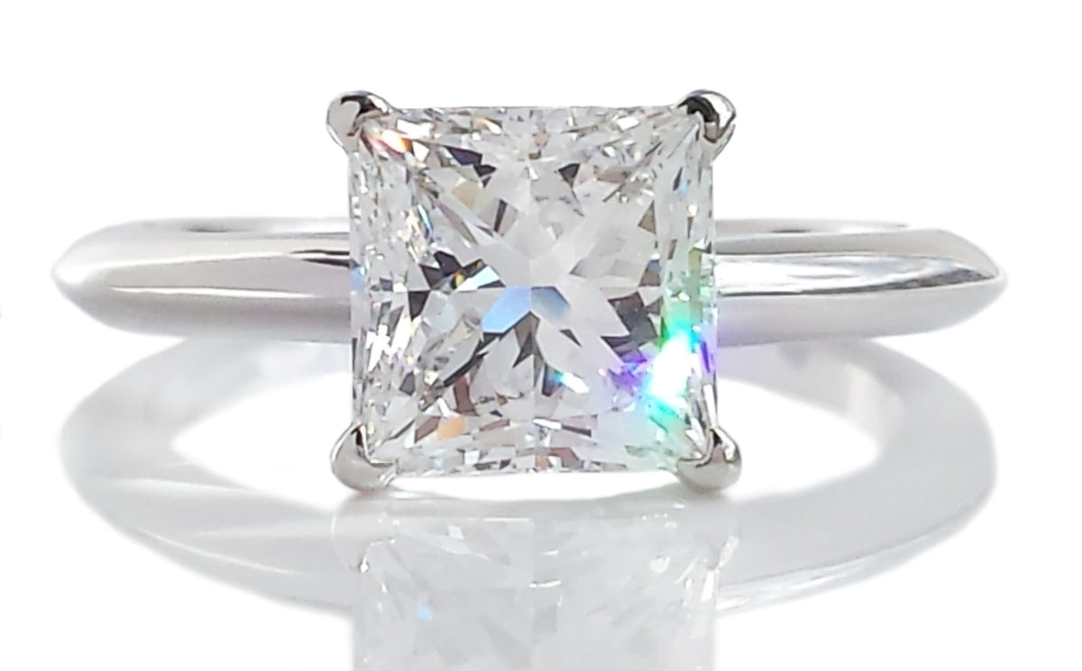 Tiffany & 1.54ct F/VVS2 Princess Cut Diamond Engagement Ring