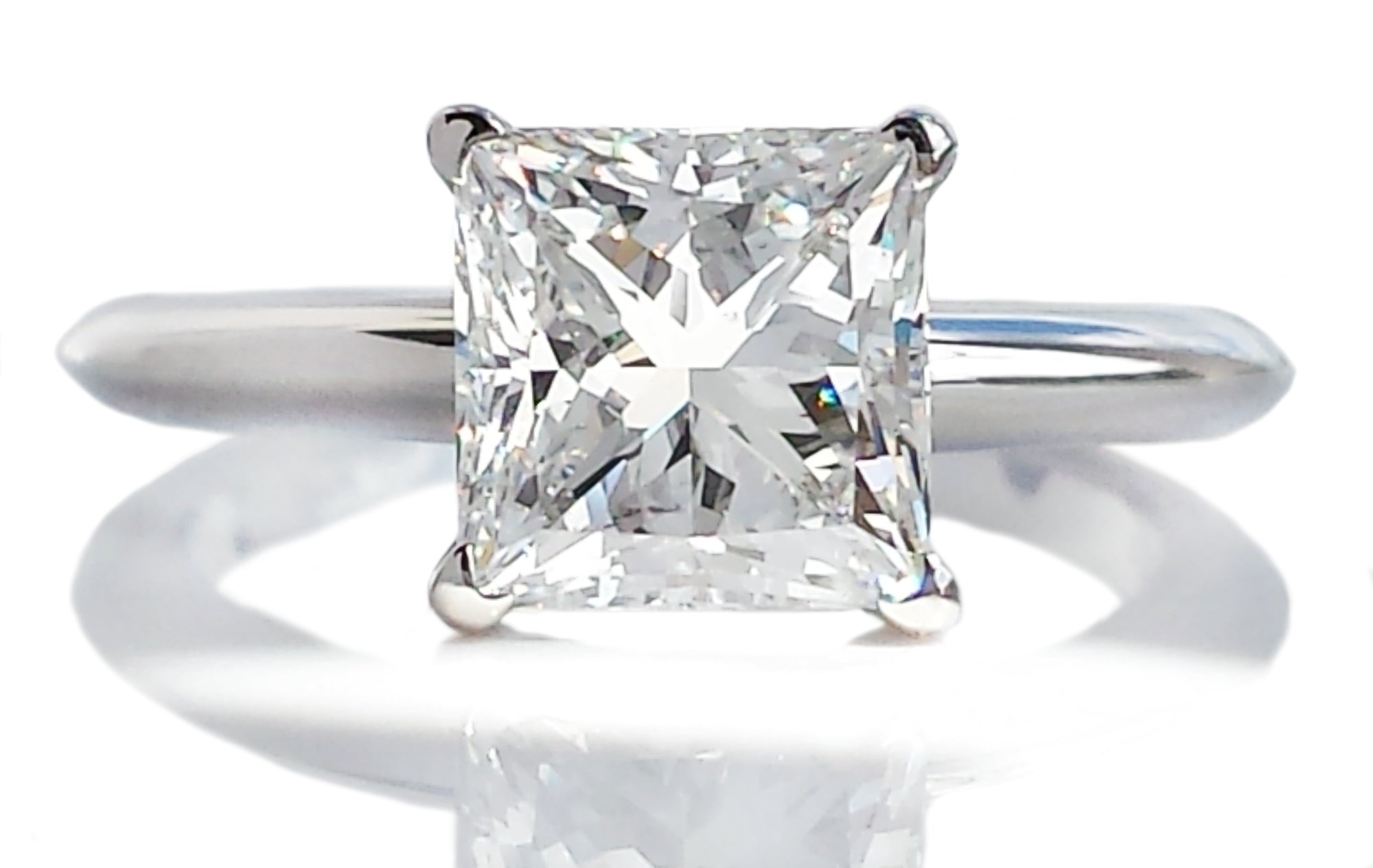 Tiffany & Co. 1.54ct F/VVS2 Princess Cut Diamond Engagement Ring