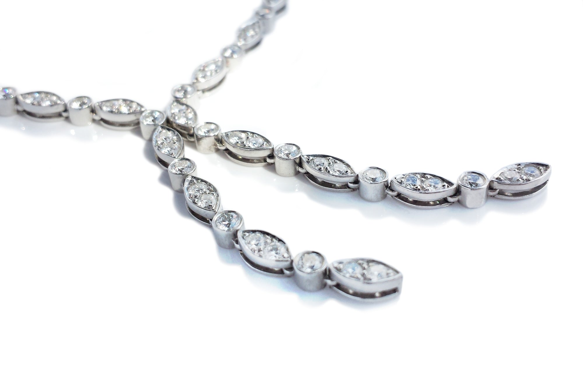 Tiffany & Co. 4.84ct Jazz Swing Double Drop Diamond Necklace