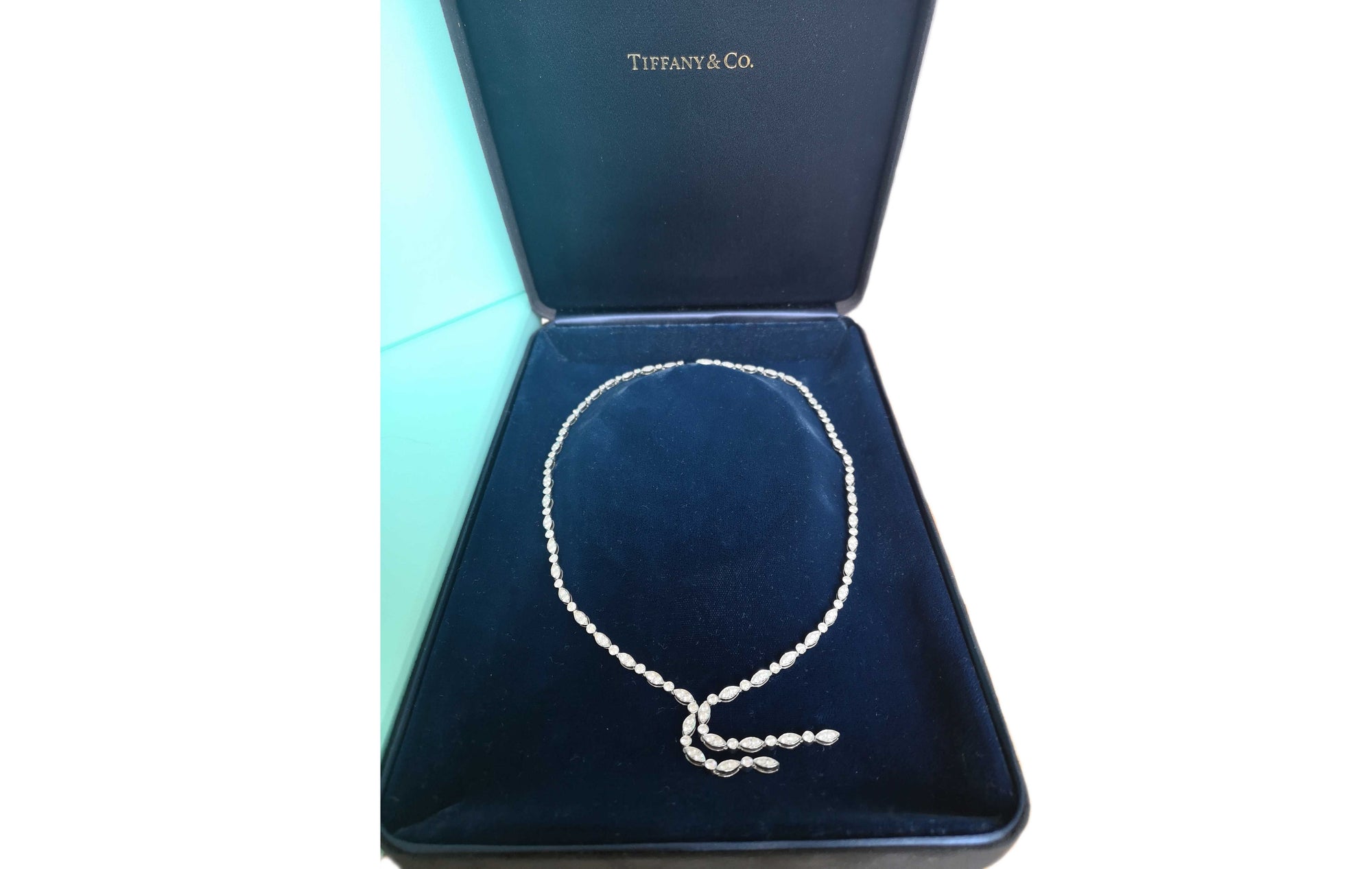 Tiffany & Co. 4.84ct Jazz Swing Double Drop Diamond Necklace