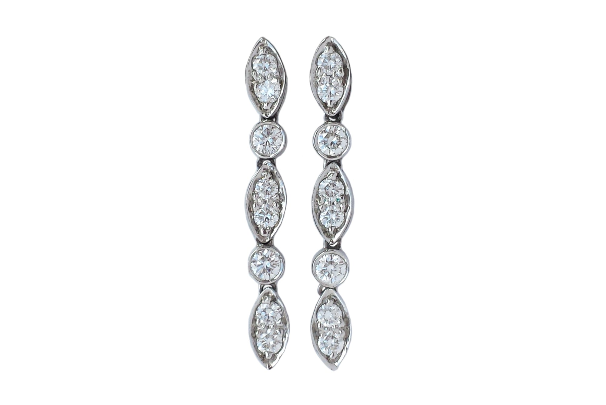 Tiffany & Co. Jazz Swing Diamond Drop Pendant Earrings in Platinum