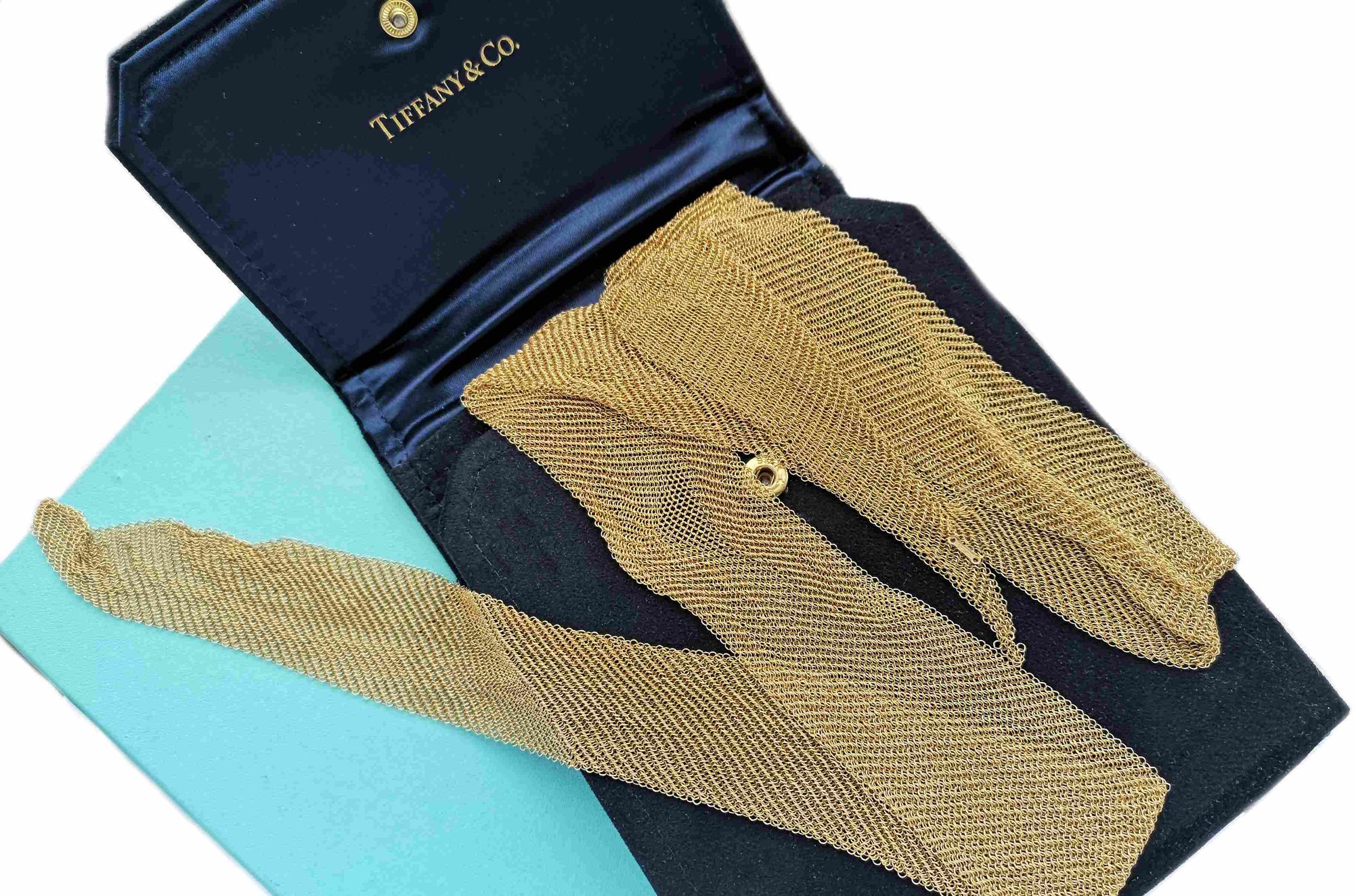 Tiffany & Co. Elsa Peretti 18k Yellow Gold Mesh Scarf Necklace