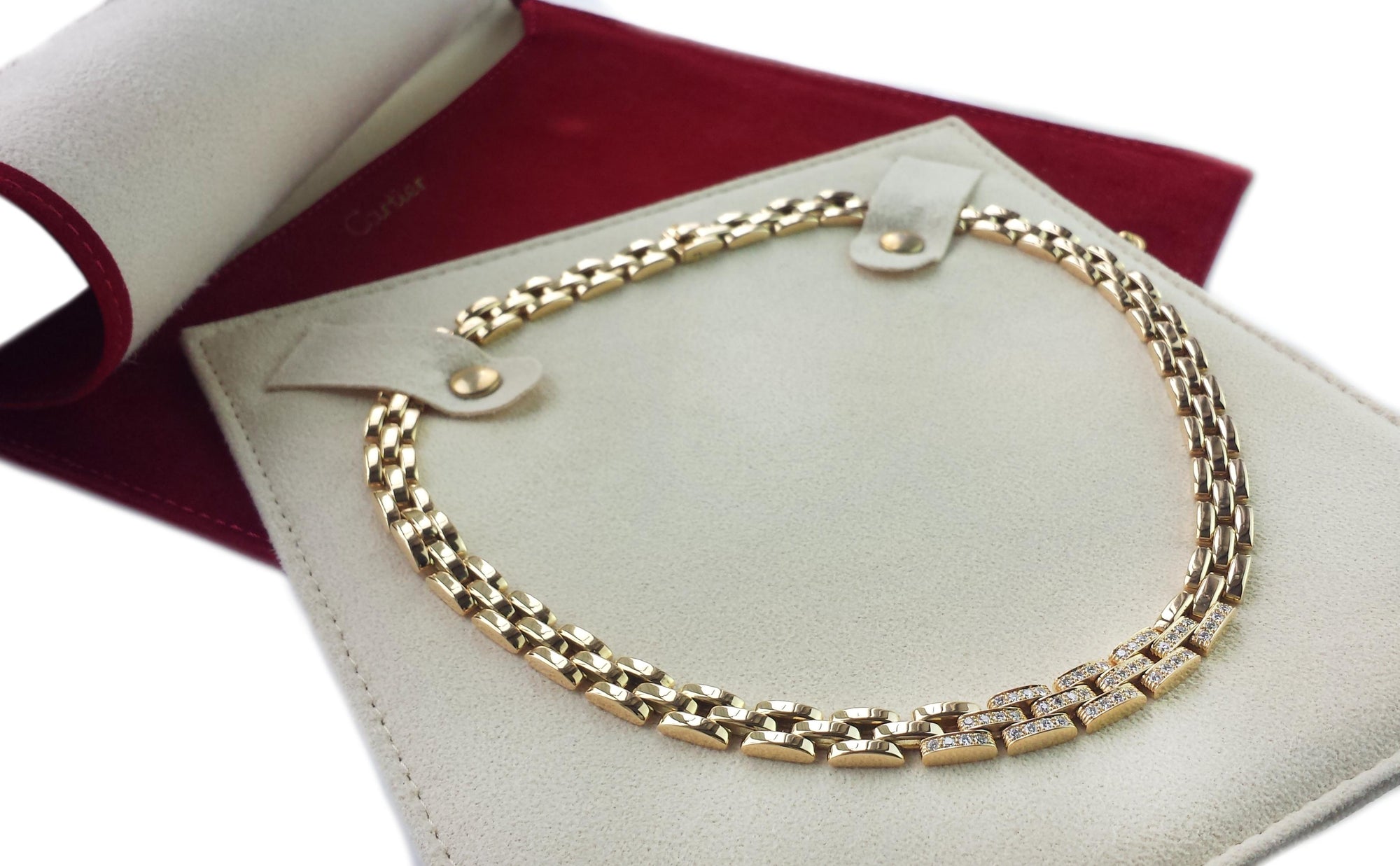 Vintage Cartier Tyrana Maillon Panthere Diamond Necklace