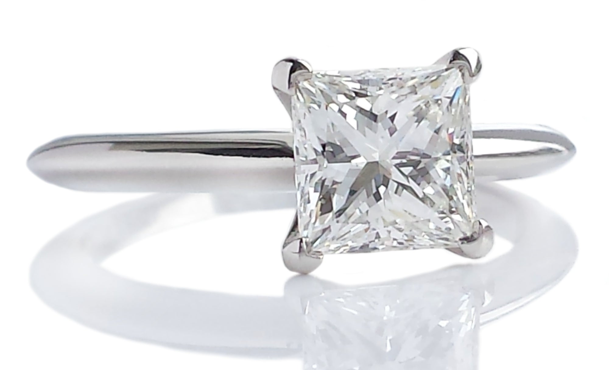 Tiffany & Co. 1.39ct E/VVS2 Princess Cut Diamond Engagement Ring