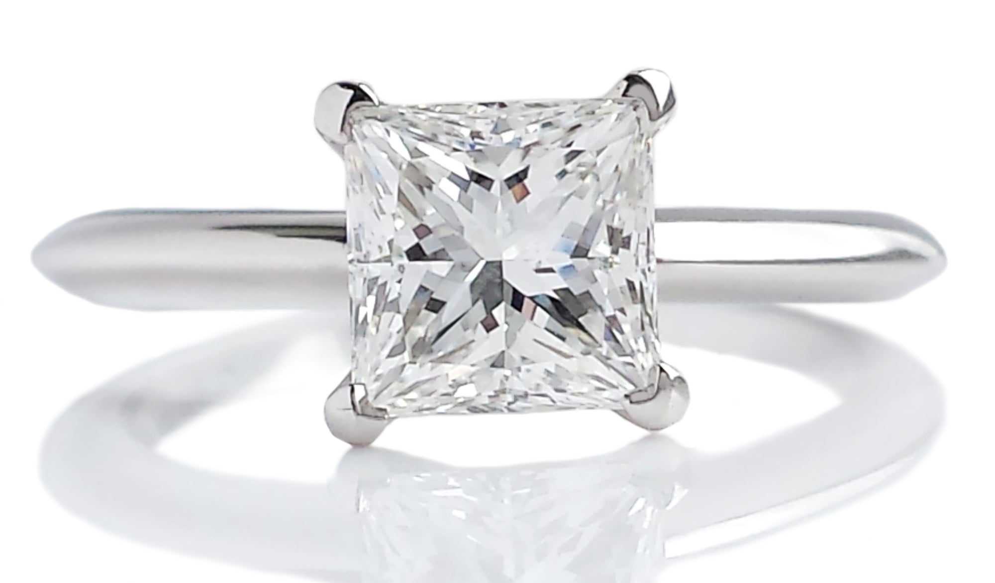 Pre-owned Tiffany & Co. 1.39ct E/VVS2 Princess Cut Diamond Engagement Ring