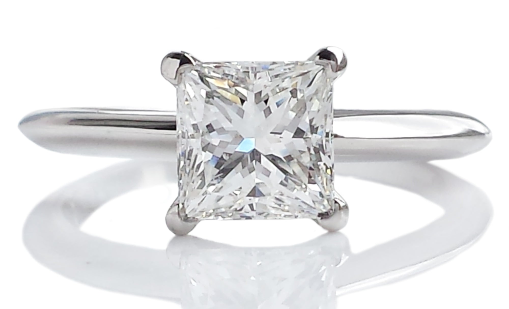 Tiffany & Co. 1.39ct E/VVS2 Princess Cut Diamond Engagement Ring