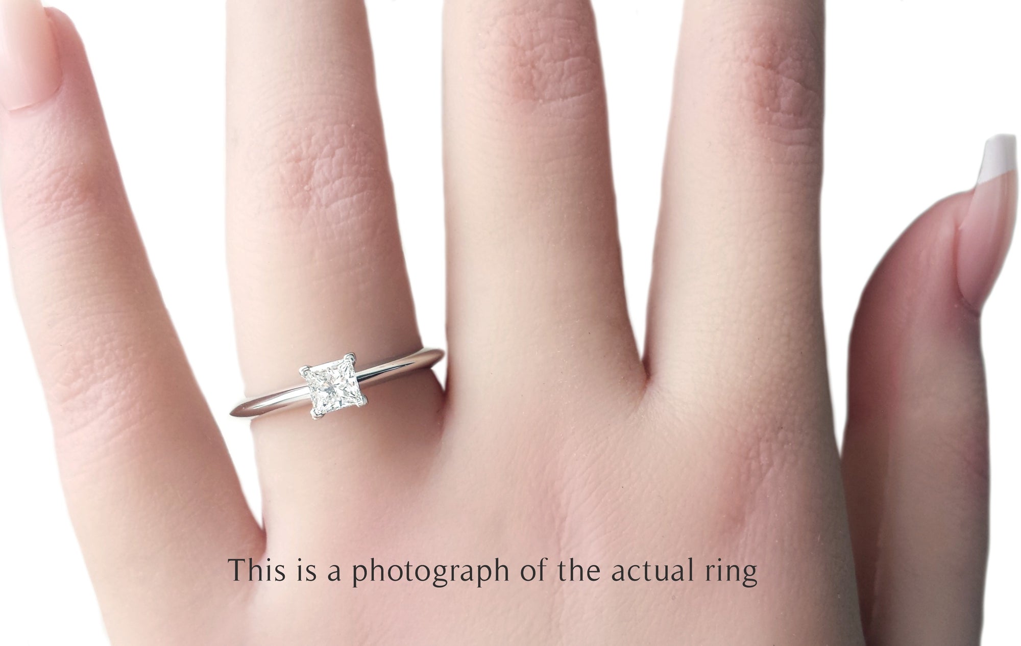 Tiffany & Co 0.39ct F/VS2 Princess Cut Diamond Engagement Ring